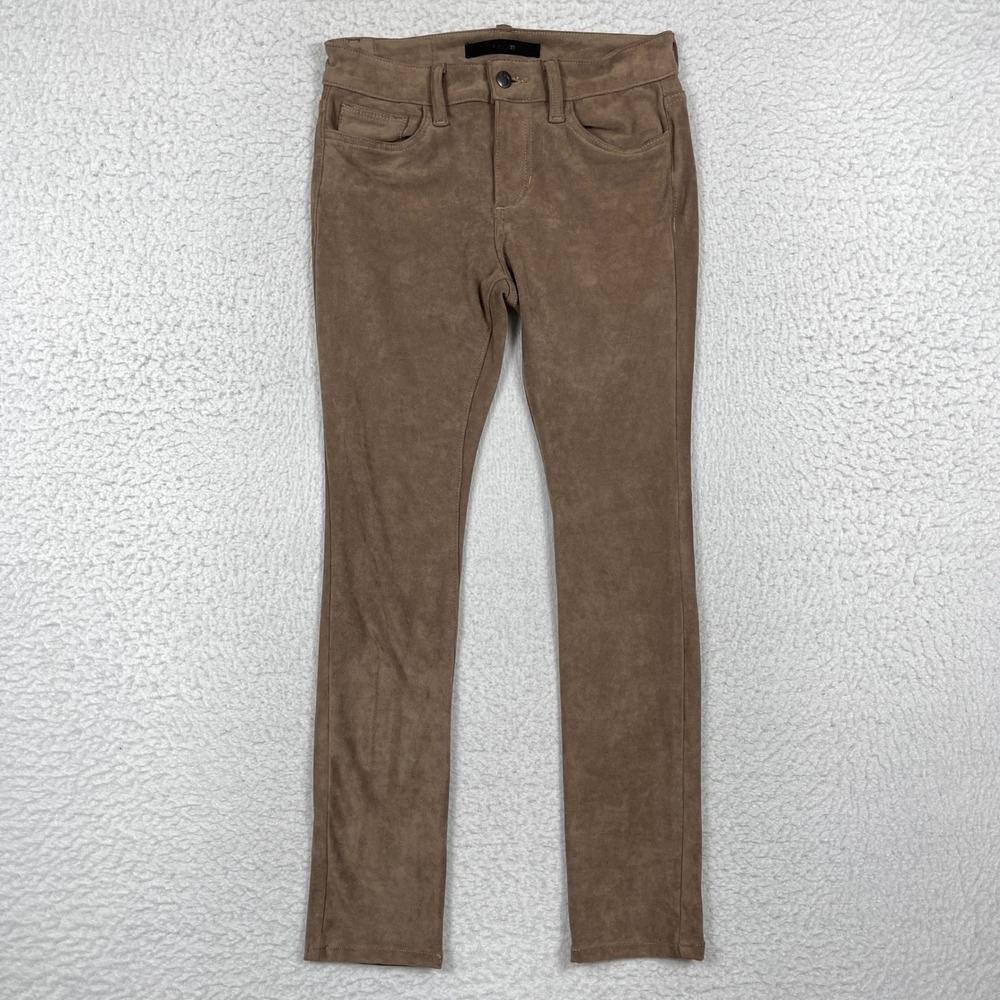 Joes Jeans Skinny Pants Womens 27 Brown The Icon Flawless Faux Suede Chic Fall